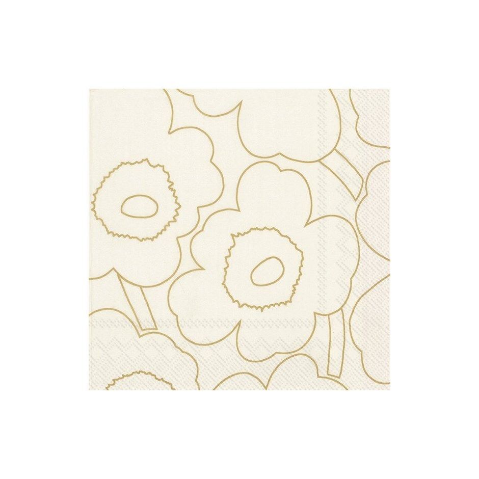 Paper Cocktail Napkin Pirto Unikko Gold