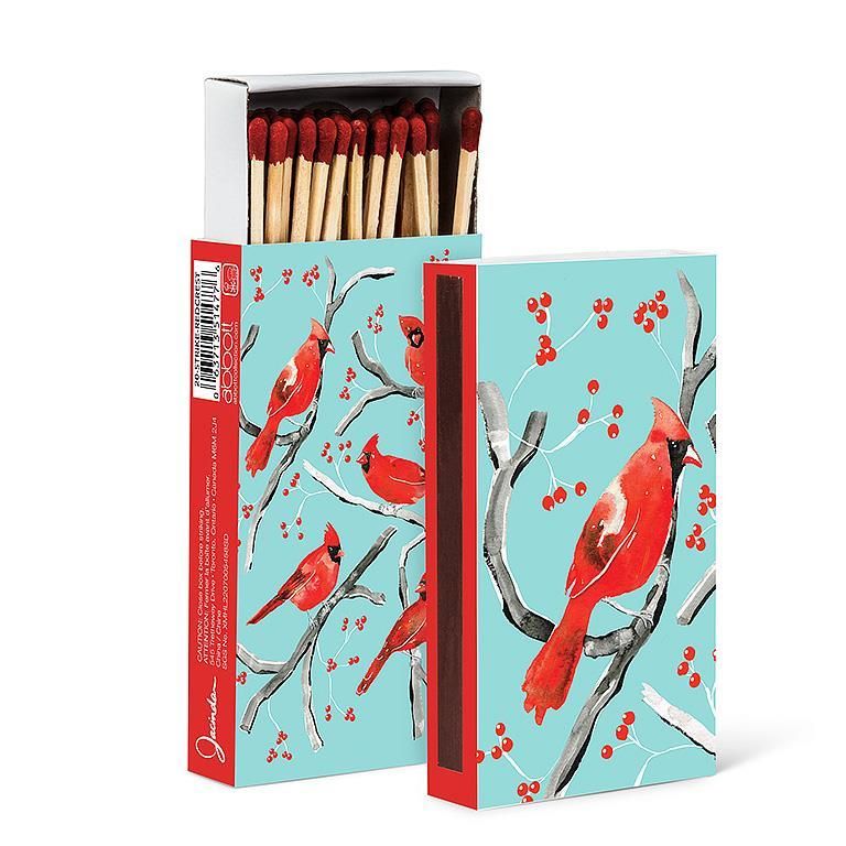 Matches Set of 45 Sticks Red Cardinal Holly
