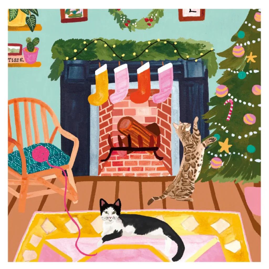 Boxed Christmas Cards Cats at Christmas