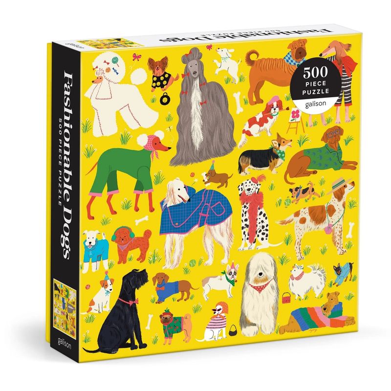 500 Piece Puzzle Fashionable Dogs