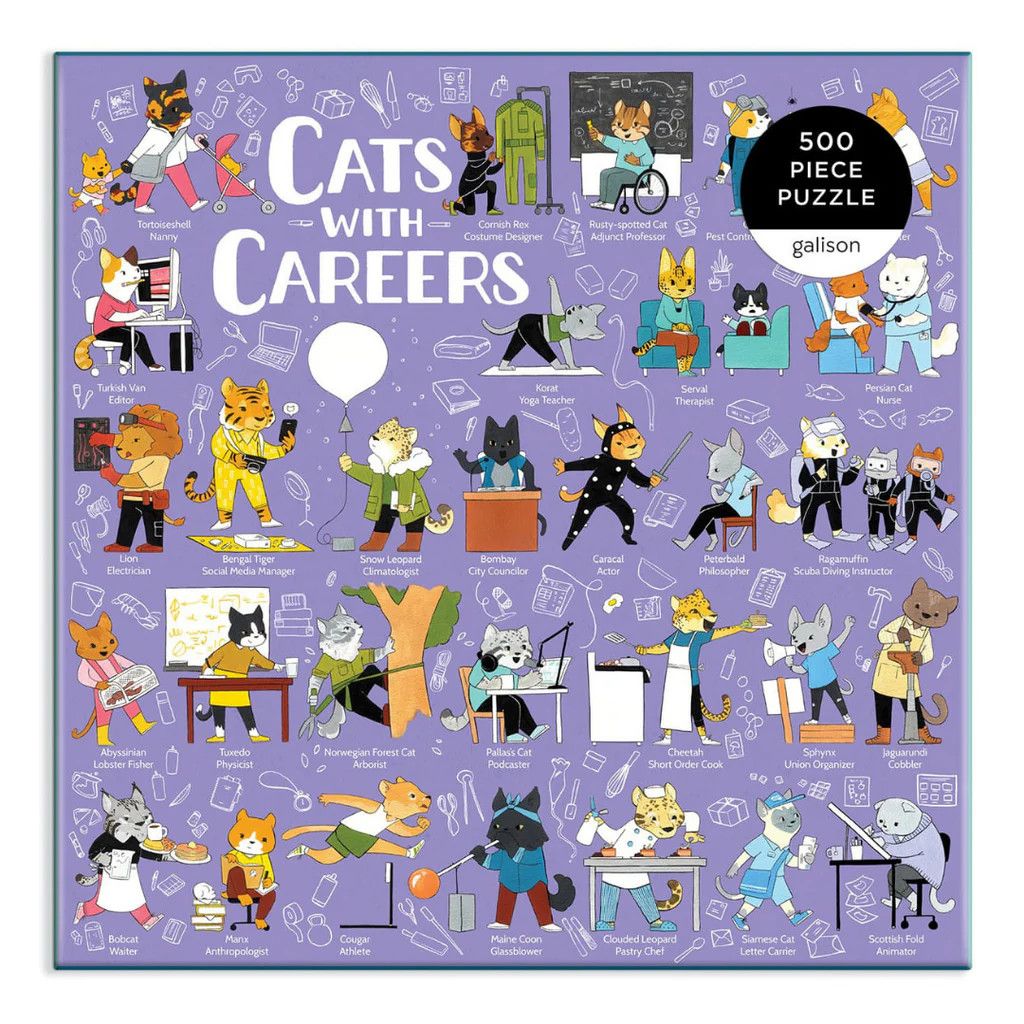 500 Piece Puzzle Cats With Careers