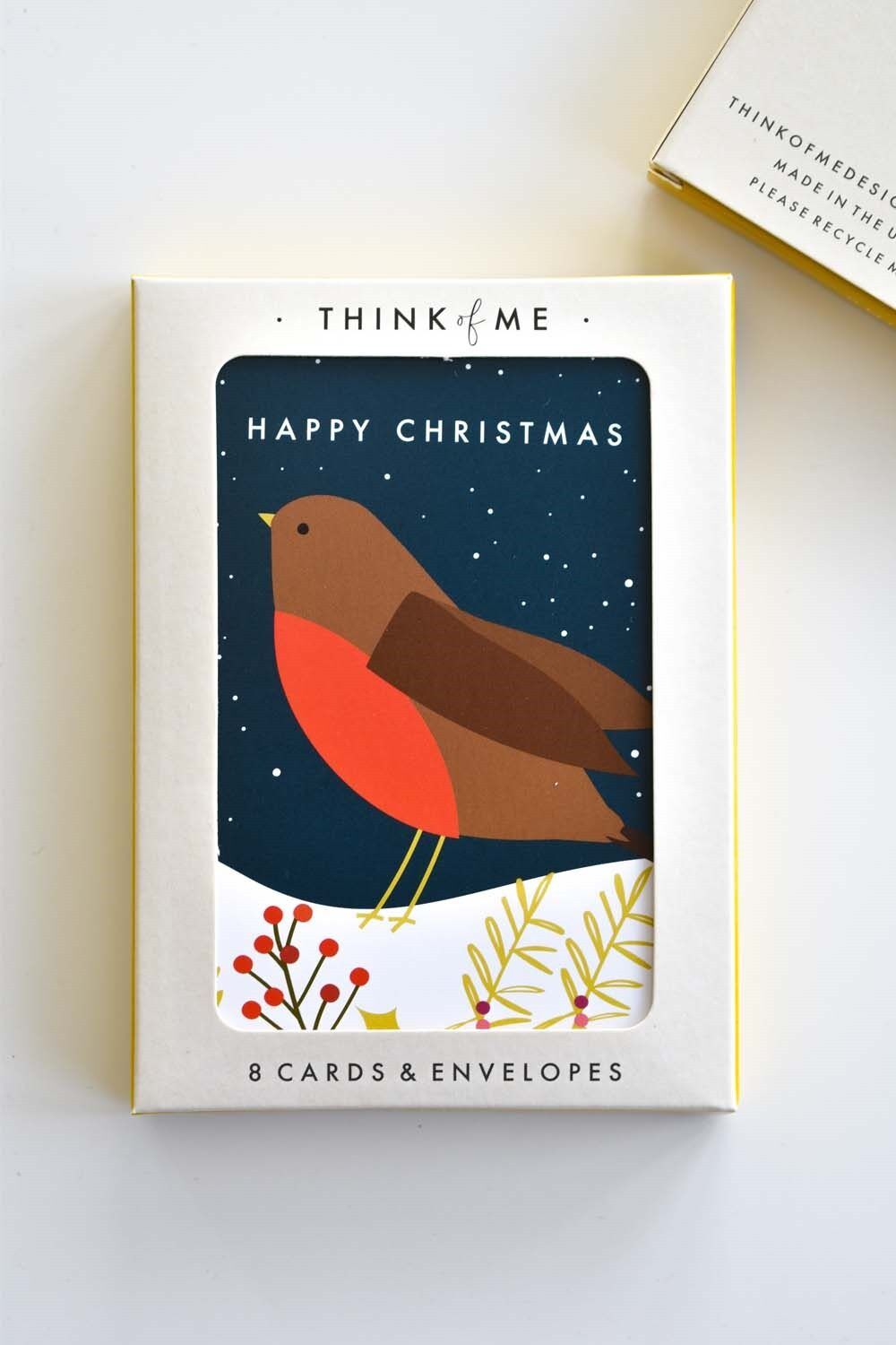 Boxed Mini Christmas Cards Robin