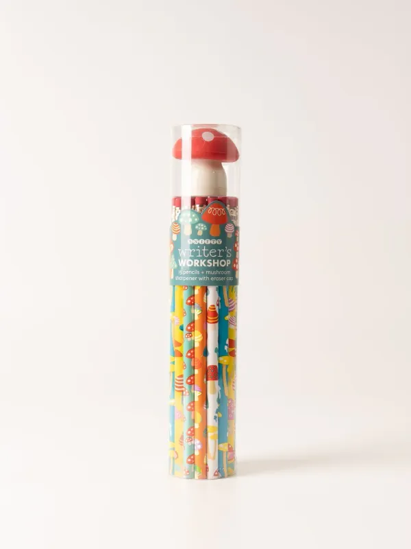 Writers&#39; Workshop 15 Pencils &amp; Mushroom Eraser/Sharpener