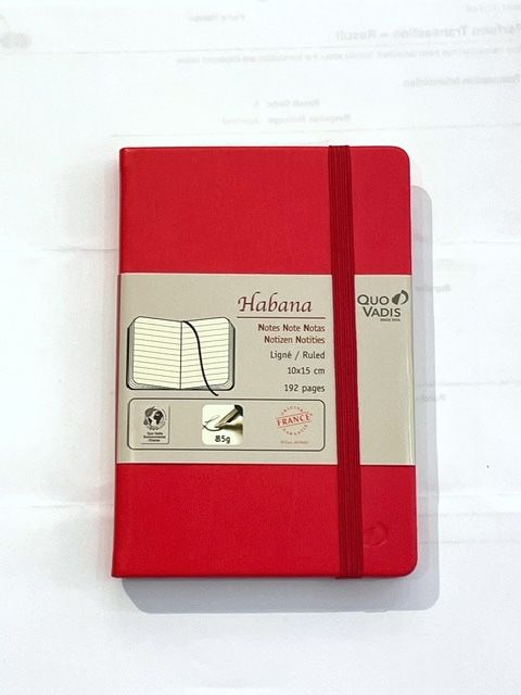 Silk Lined Notebook A6 Red
