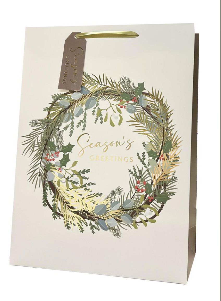 Medium Matte Gift Bag Seasons Greetings