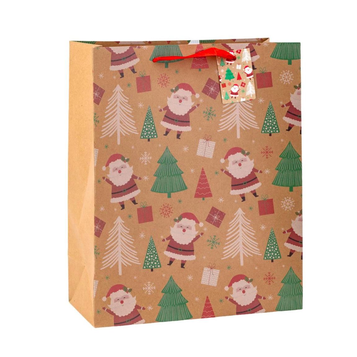 Large Kraft Gift Bag Santa