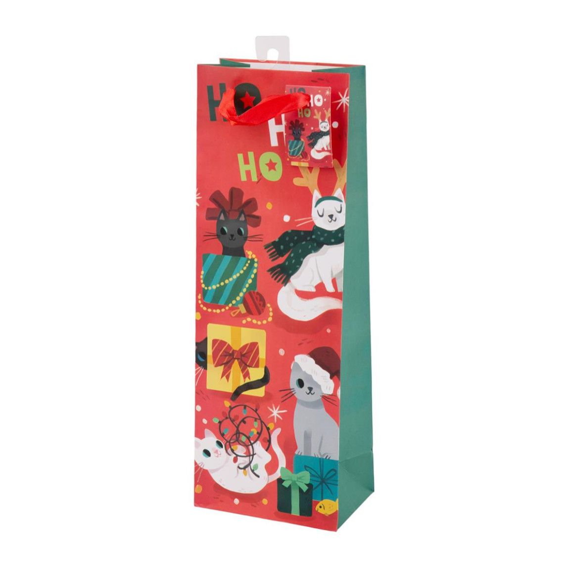 Bottle Gift Bag Christmas Cats