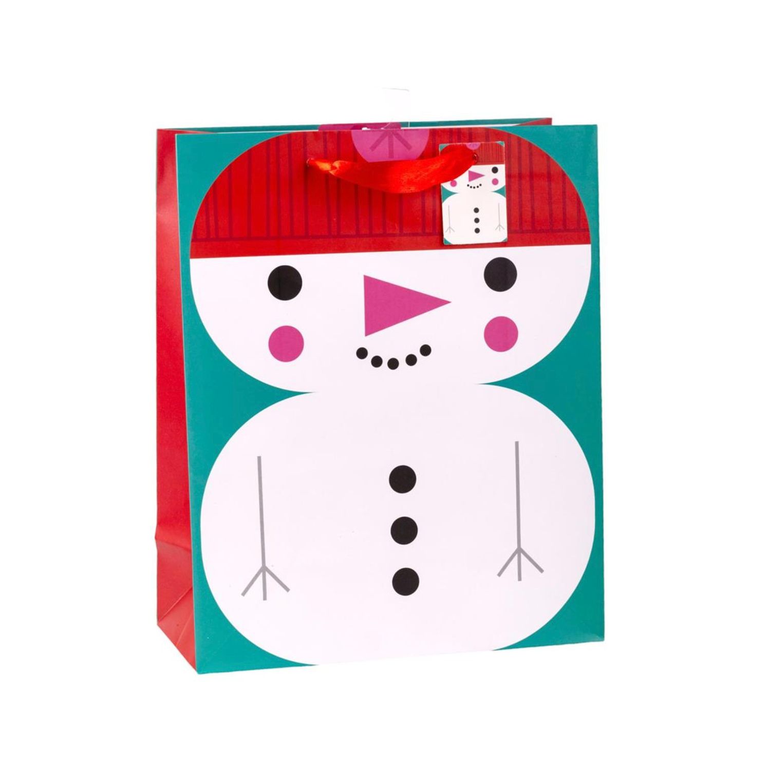 Large Gift Bag Snowman Print