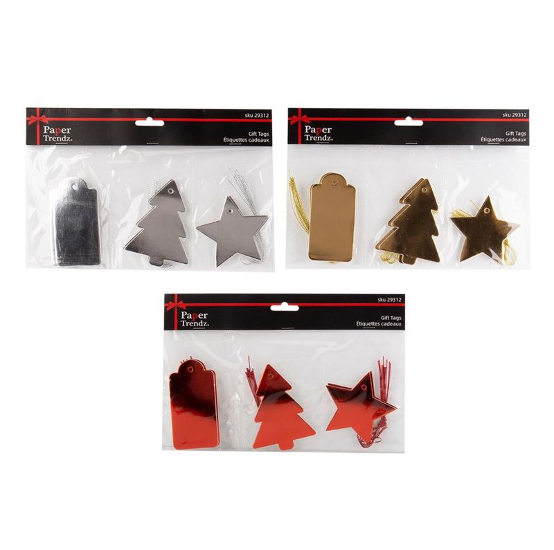 Gift Tags Metallic Assorted 18pk