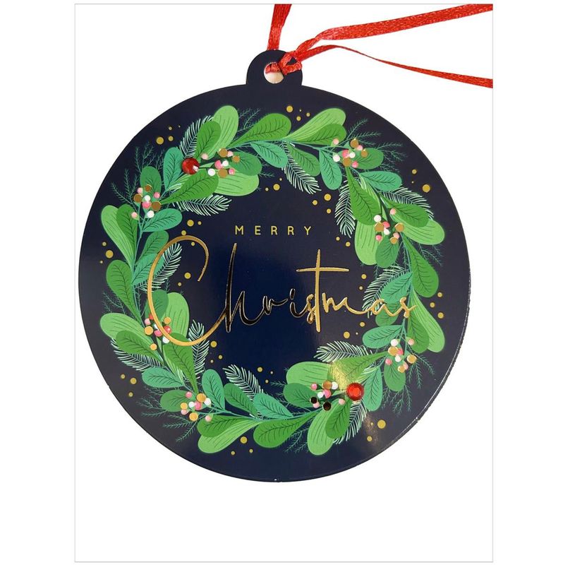 Gift Tags Oversized Merry Christmas Wreath  6 piece