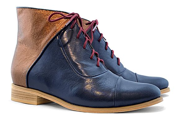 Veneto Ankle Boot Navy &amp; Copper