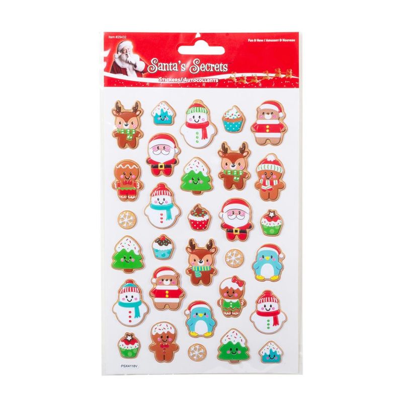 Embossed Stickers Christmas Cookies