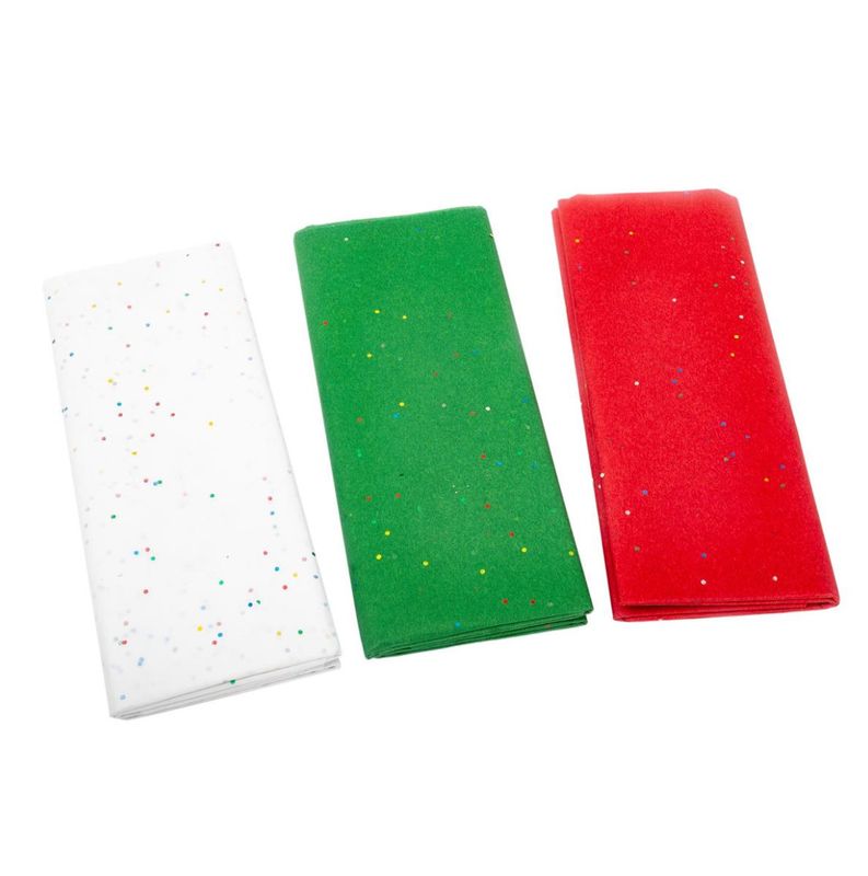 Tissue Paper Confetti 20 Piece Assorted (White/Green/Red)