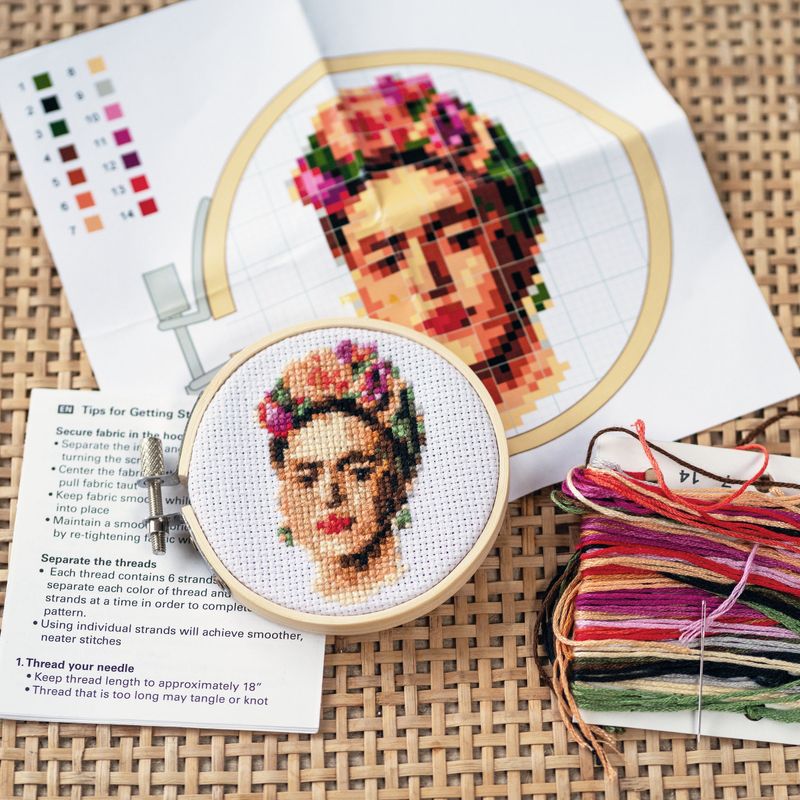 Mini Cross Stitch Embroidery Kit Frida