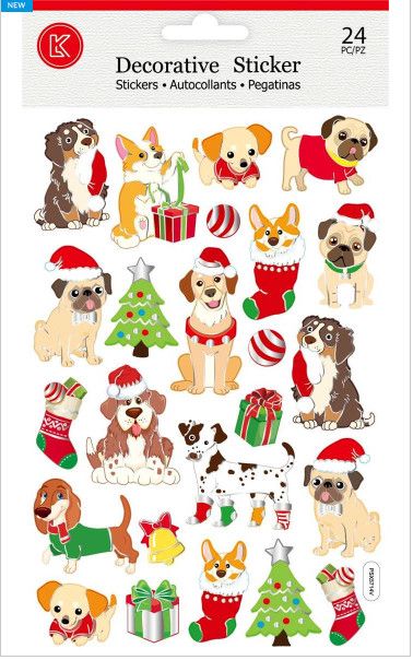 Fun Stickers Christmas Dogs