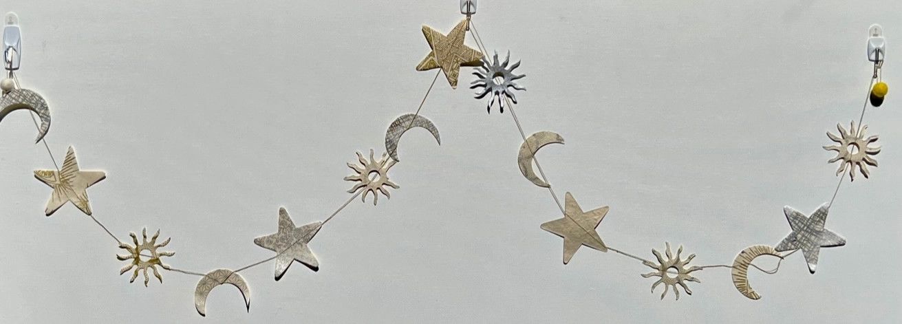 Paper Garland Sun Moon Star Metallic 5ft