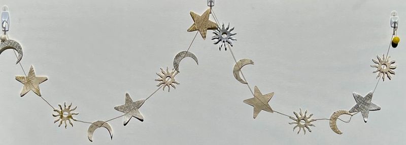 Paper Garland Sun Moon Star Metallic 5ft