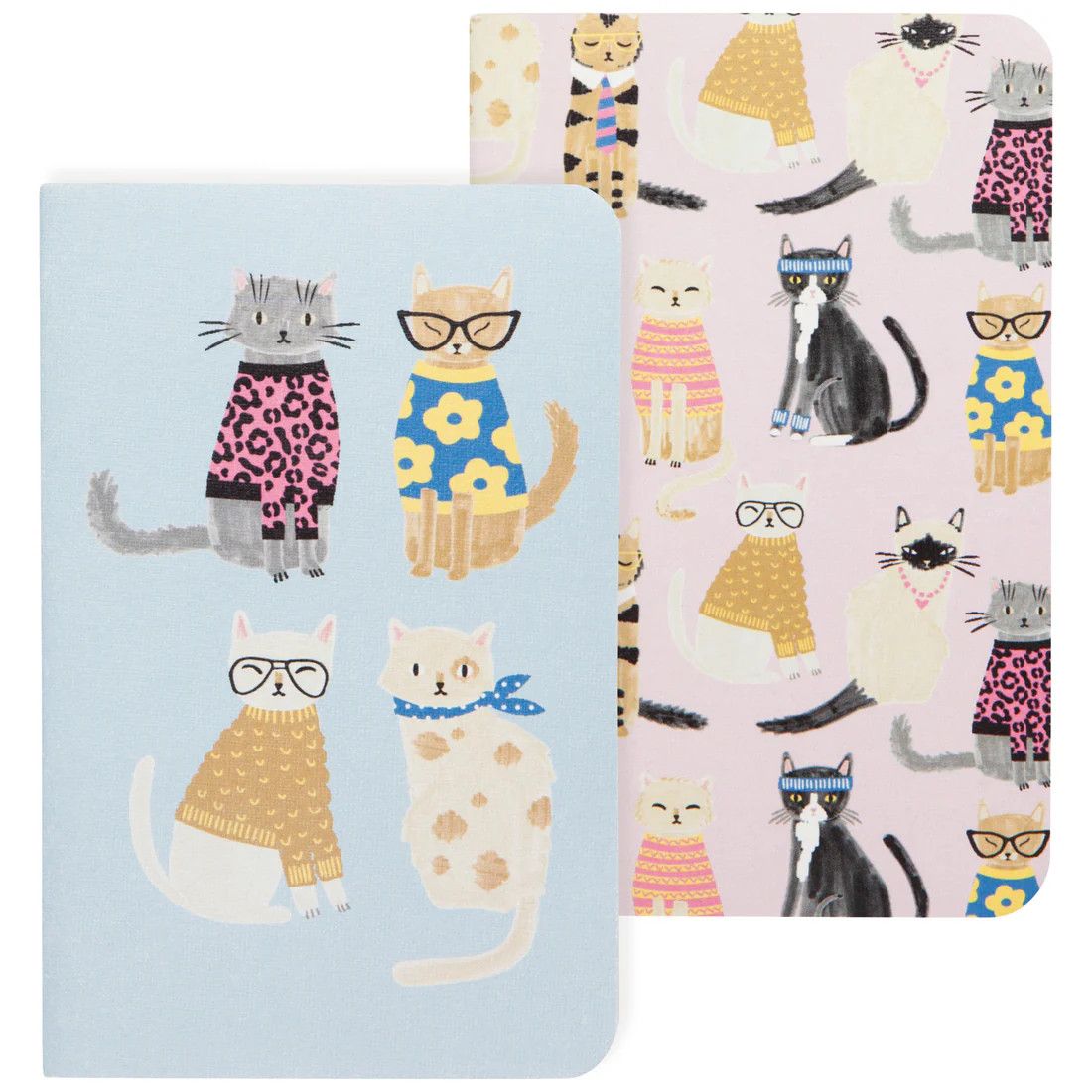 Set of 2 Scribble Pocket Notebooks Feline Fine