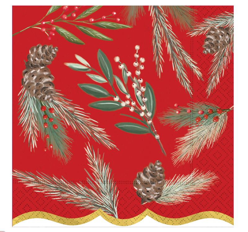 Luncheon Napkins Pine Sprig (Shaped)