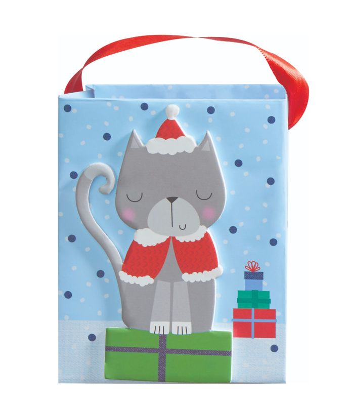 Mini Tote Bag Kitty Christmas