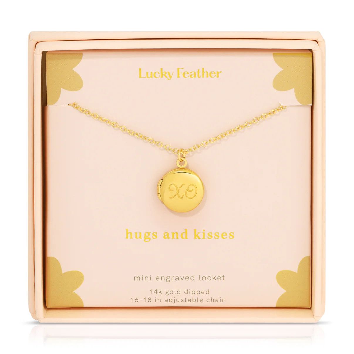 Mini Engraved Locket - Hugs and Kisses (XO)