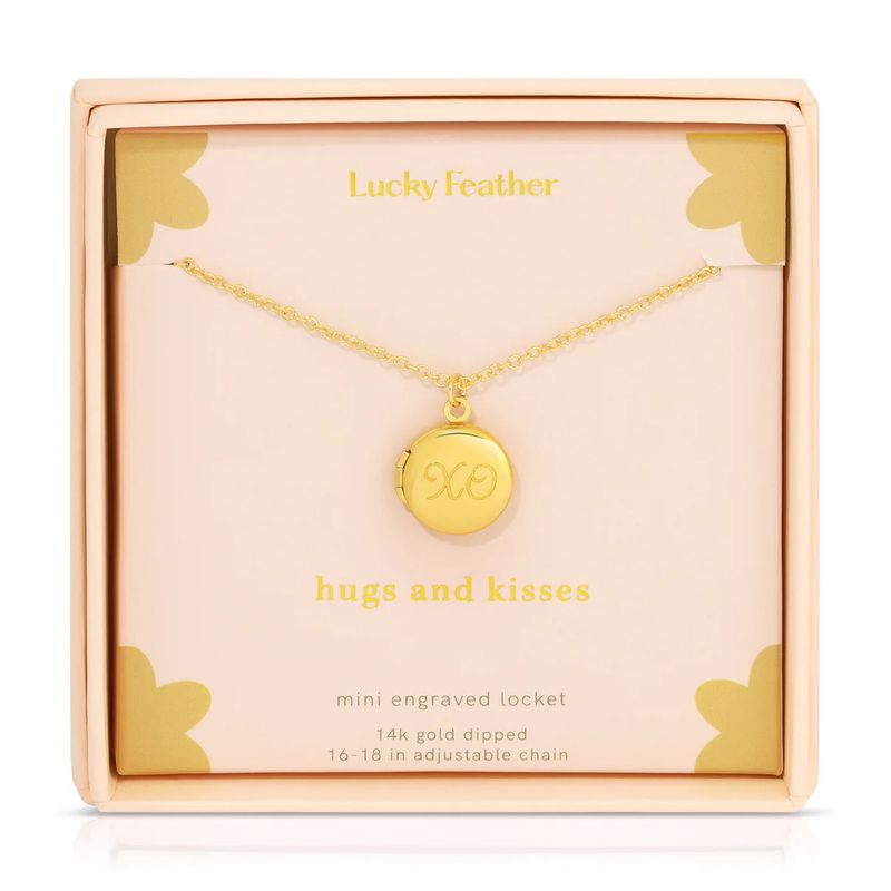 Mini Engraved Locket - Hugs and Kisses (XO)
