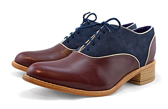 Veneto Ankle Piped Oxford Burgundy &amp; Navy