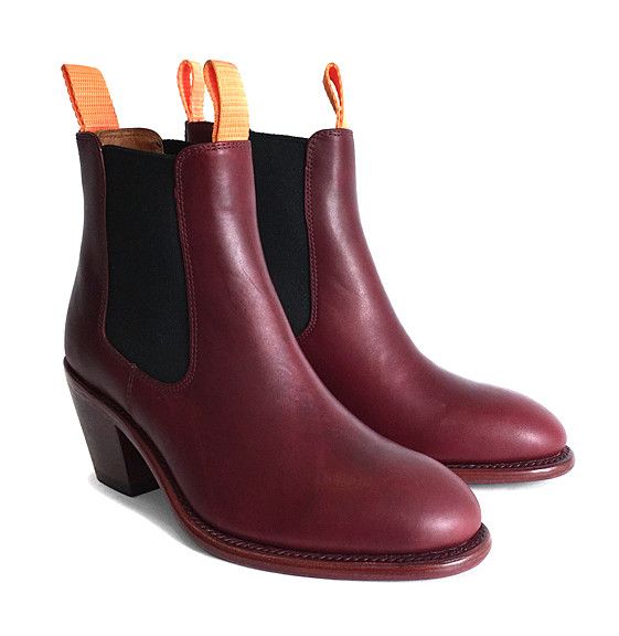 Goodyear Welted Mid-Heel Chelsea Burgundy