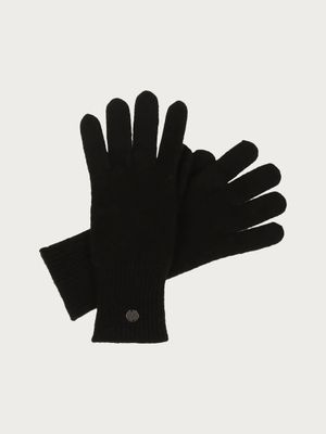 Knitted Gloves In Wool Blend Black