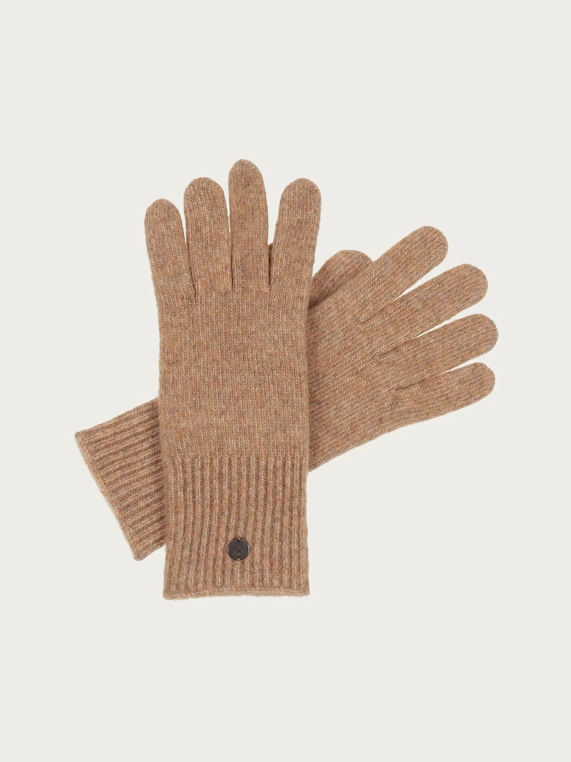 Knitted Gloves In Wool Blend Camel