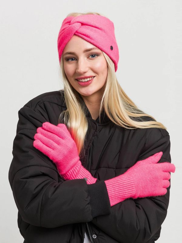 Knitted Gloves In Wool Blend Digital Pink