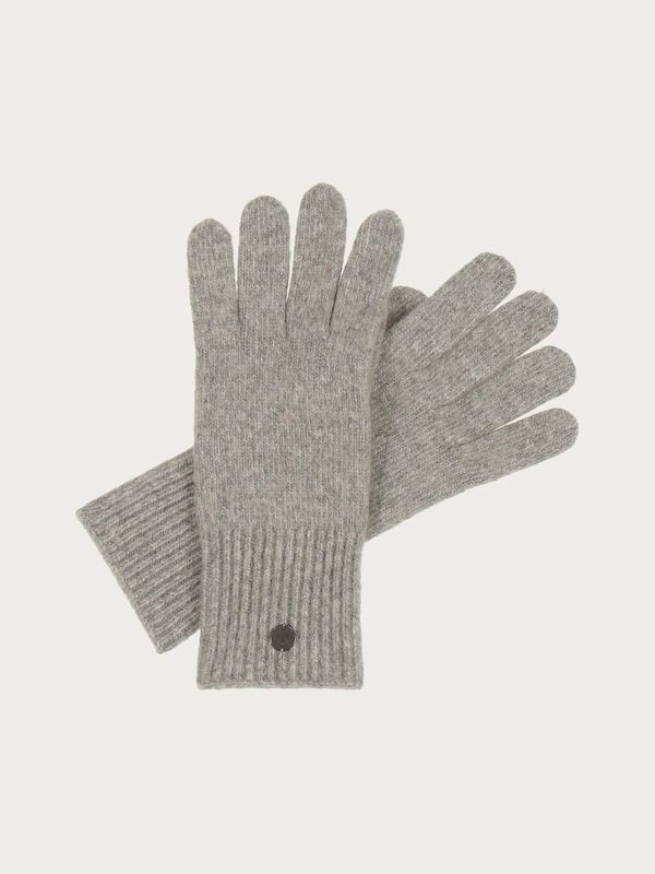 Knitted Gloves In Wool Blend Silver