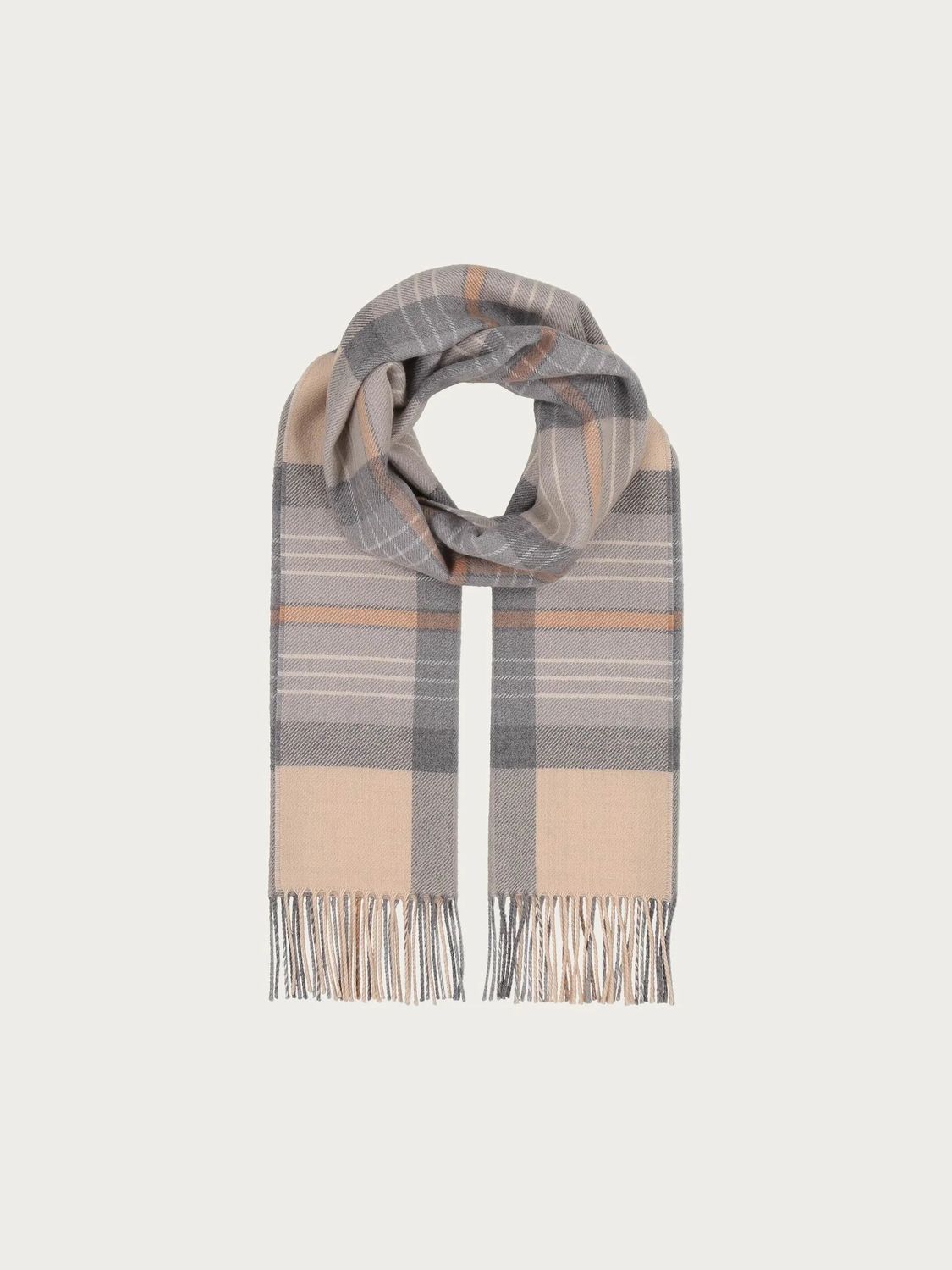 Wool Scarf Wool Scarf With Box Check Grey