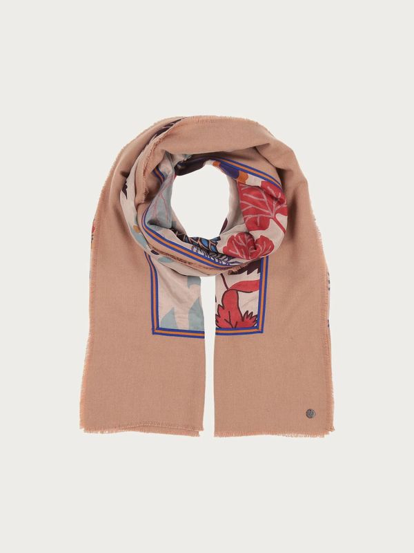 Patchwork Stole With Floral Print in Silk Blend