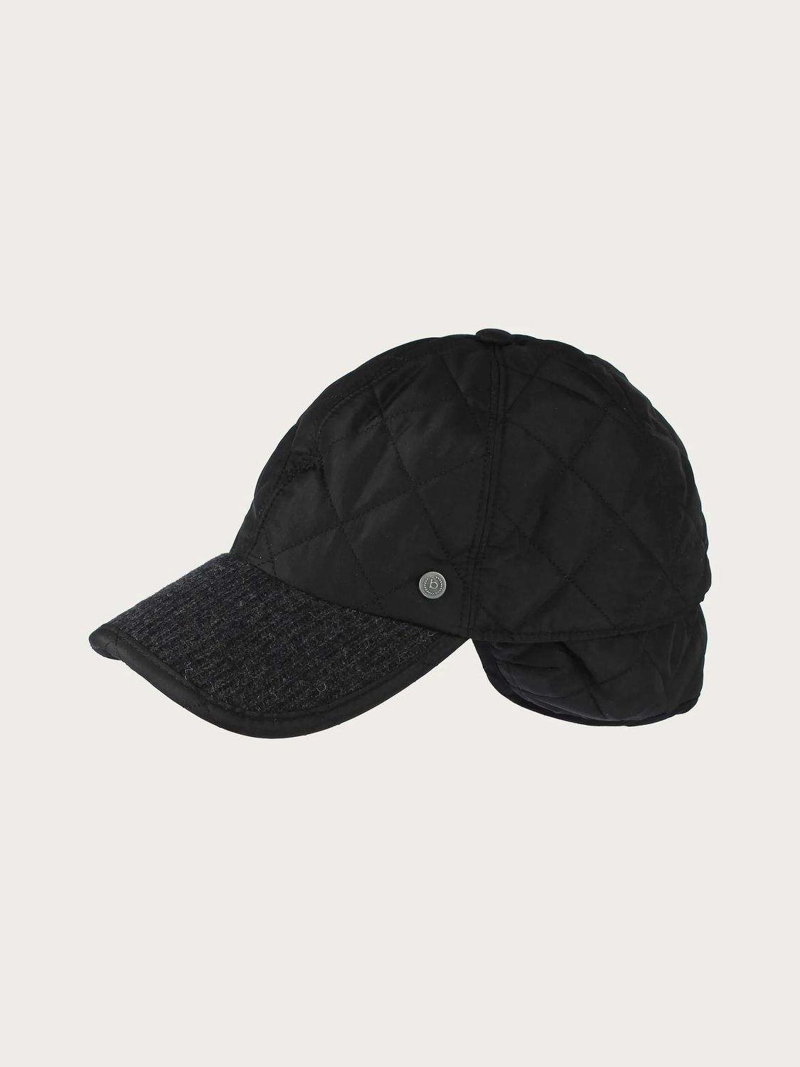 Puffer Baseball Cap Black With Ear Flaps Size 59