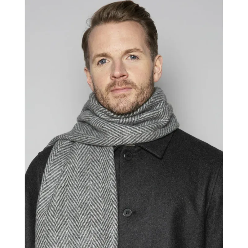 Cashmere Blend Herringbone Oxford Pearl