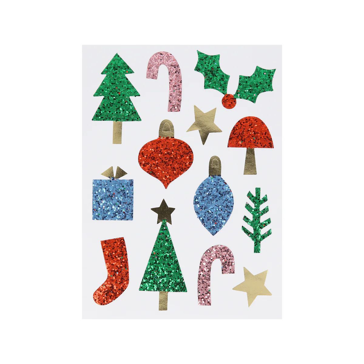 Christmas Icon Chunky Glitter Stickers (8 Sheets)