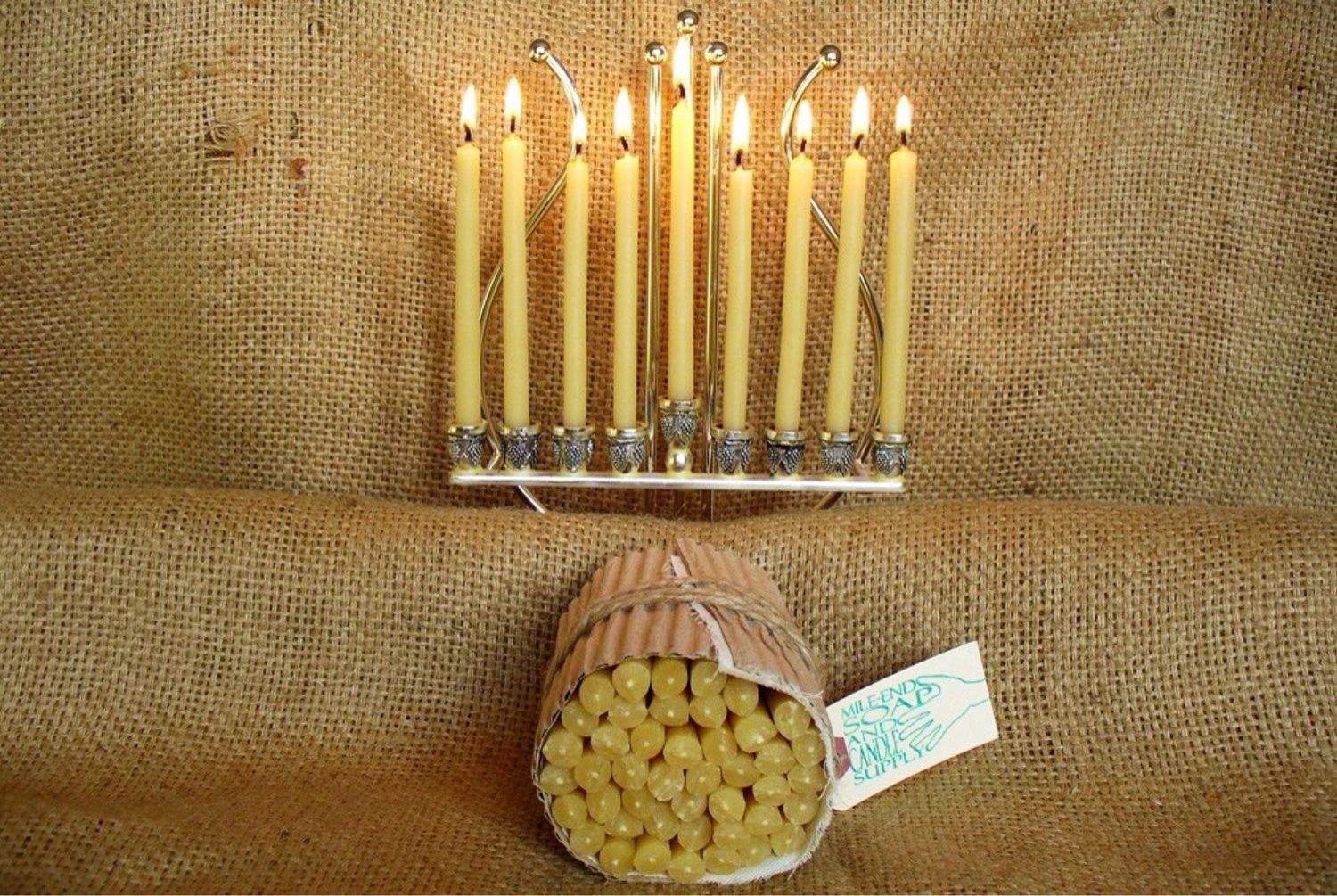 Beeswax Hanukkah Candles Set of 45
