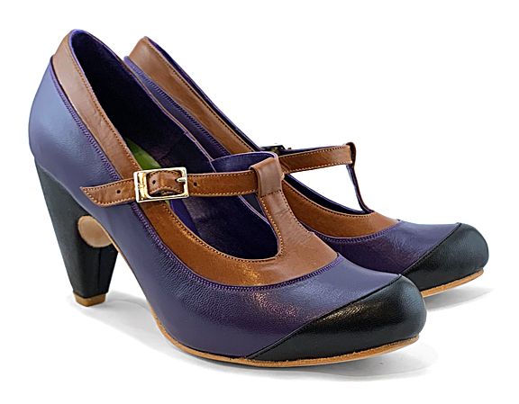 MV7 T-Strap Purple &amp; Tan, Size: 6