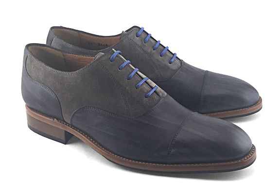 Goodyear Welted Toe Cap Oxford Grey/Suede, Size: 41