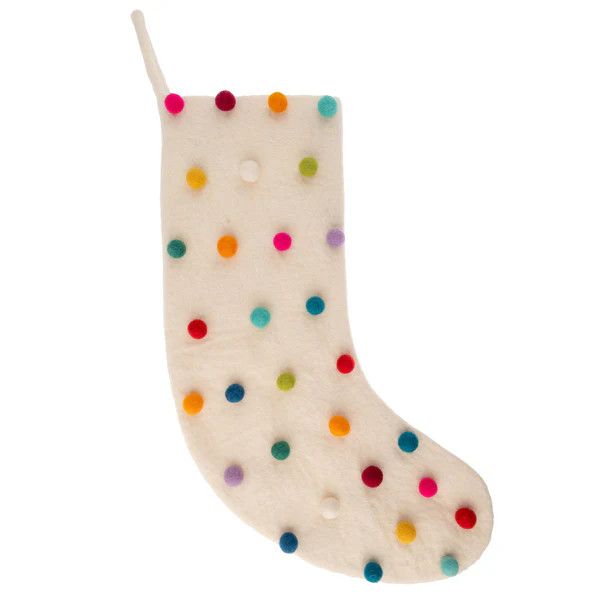 Felt Pom Pom Stocking Colourful