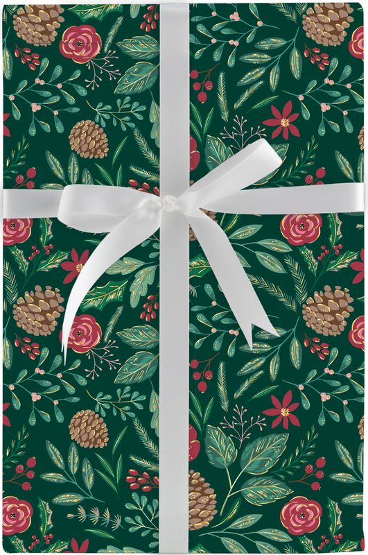Roll Wrap Lush Winter Botanical