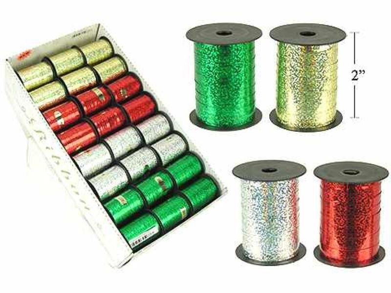 Holographic Ribbon 5mm x 10m Assorted
