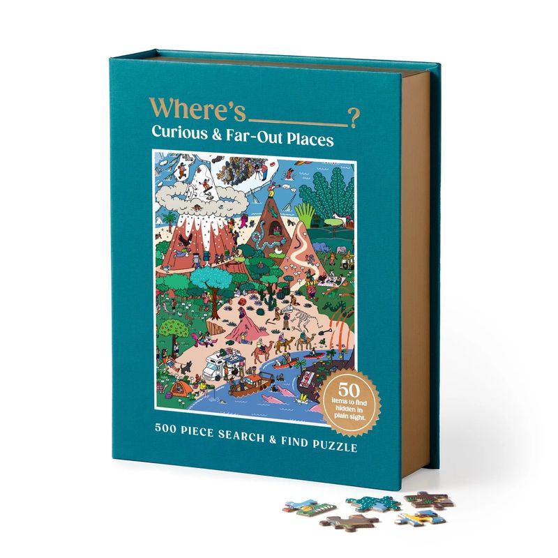 500 Piece Search and Find Puzzle Where&#39;s ________? Curious and Far Out Places