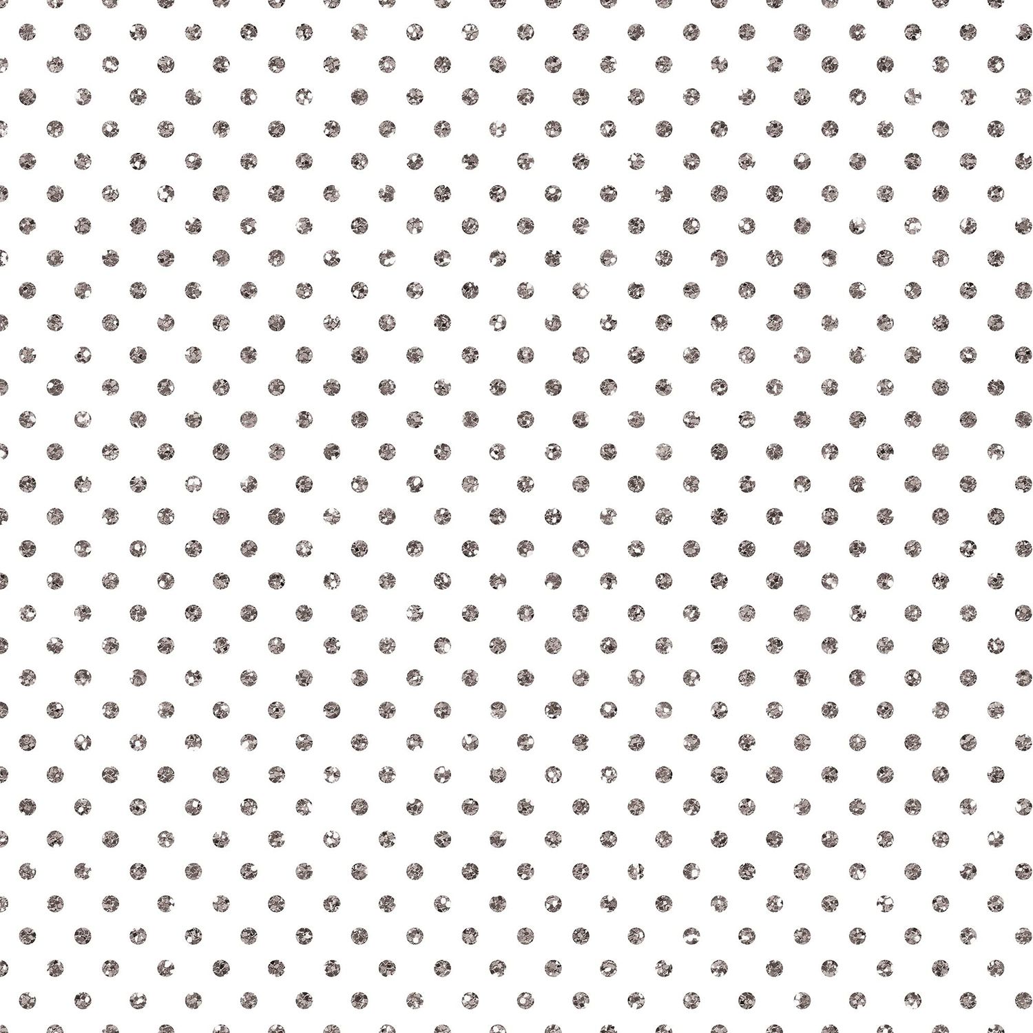 Gift Wrap Roll Holographic Silver Dots on White