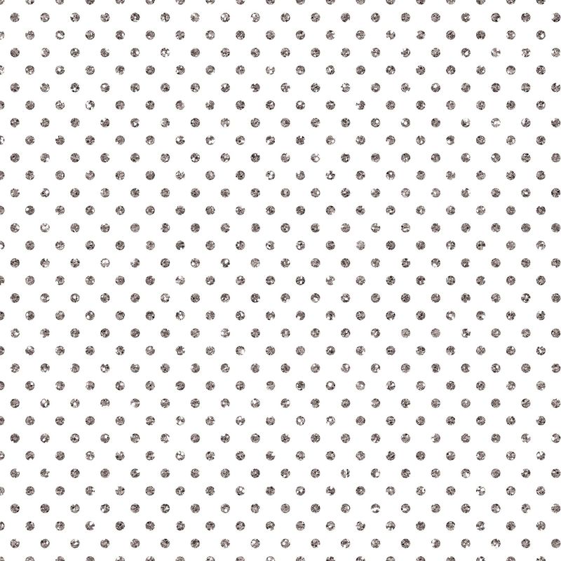 Gift Wrap Roll Holographic Silver Dots on White