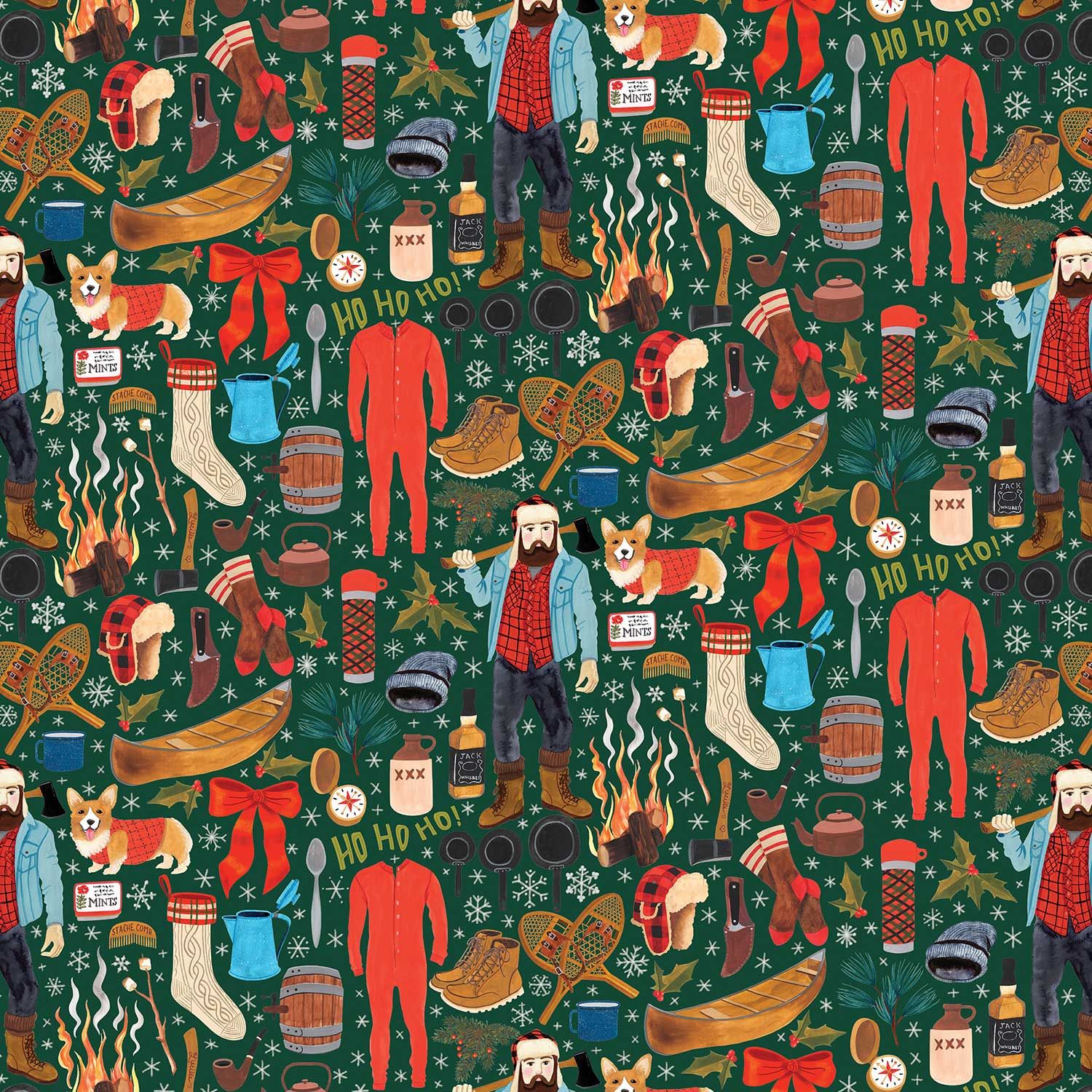 Gift Wrap Roll Jumbo Winter Lumberjack