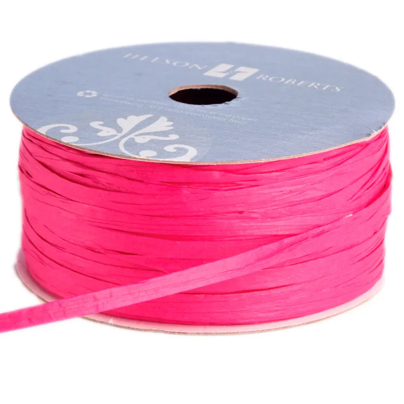 Ribbon Raffia Paper Magenta