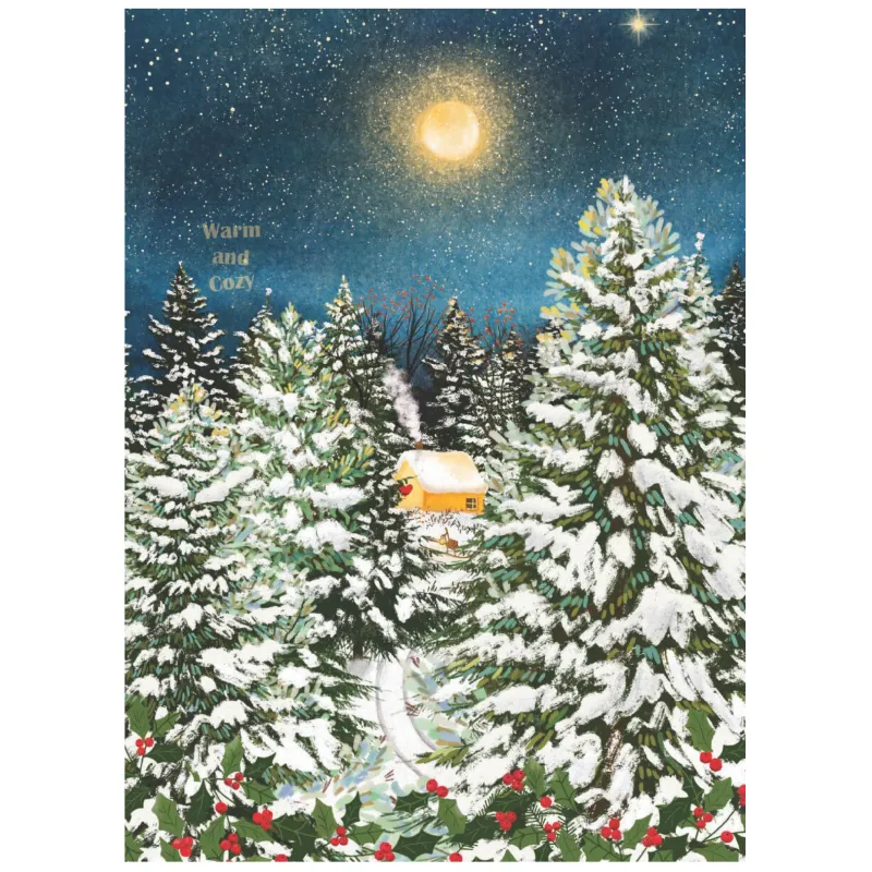 Boxed Christmas Cards Snowy Trees