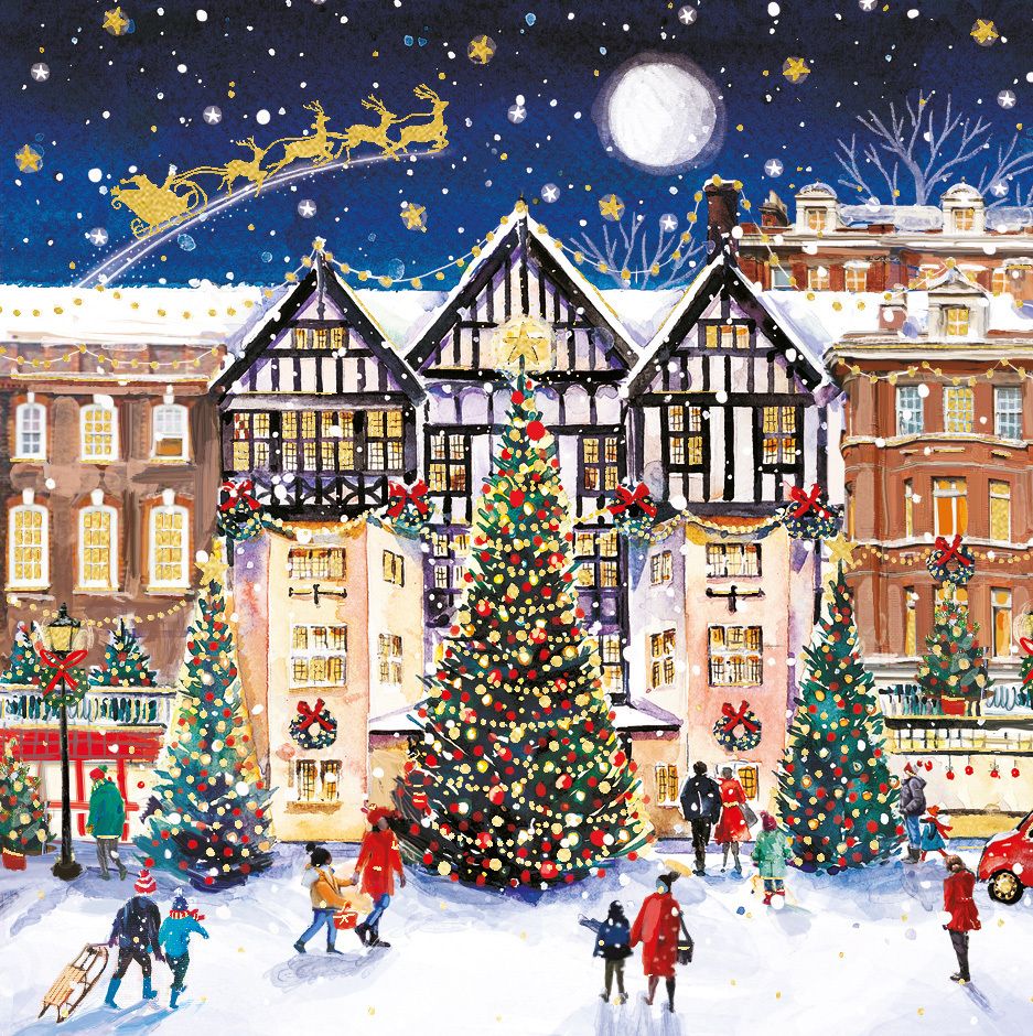 Boxed Christmas Cards Festive Town